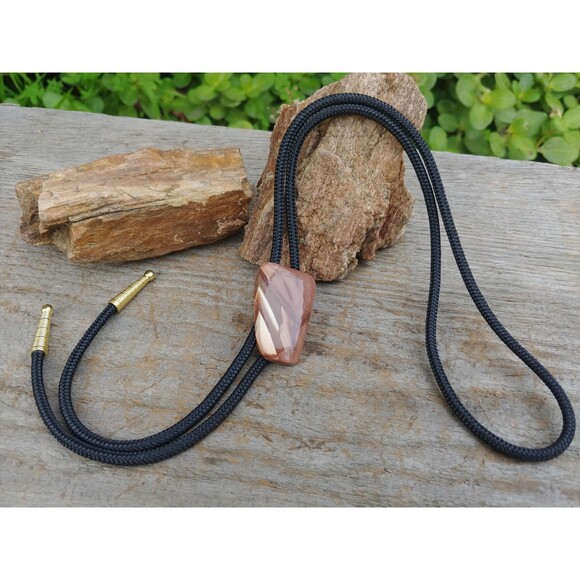 Handcrafted Brown Stone Bolo Tie - Picture 7 of 10